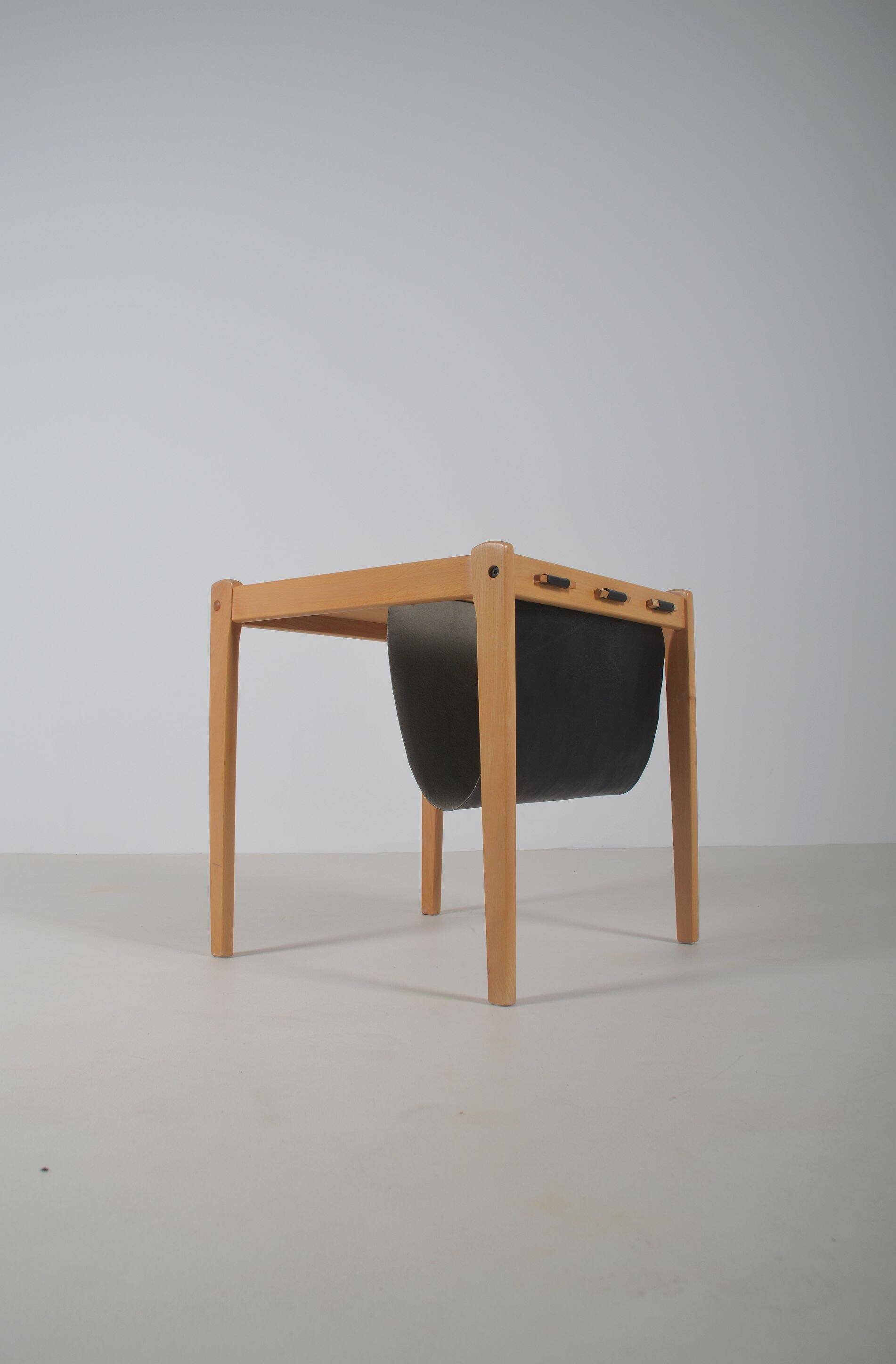 Danish side table with magazine holder by S.P. Jensen for BRDR Furbo, 1960s