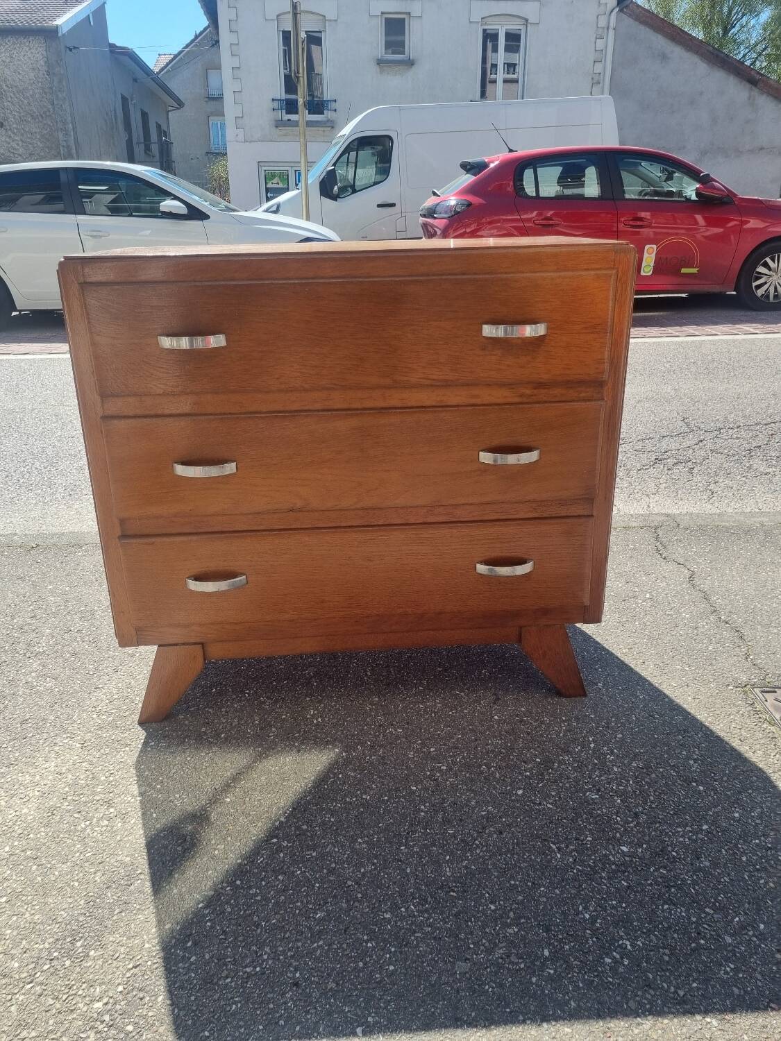 Commode vintage pied compas