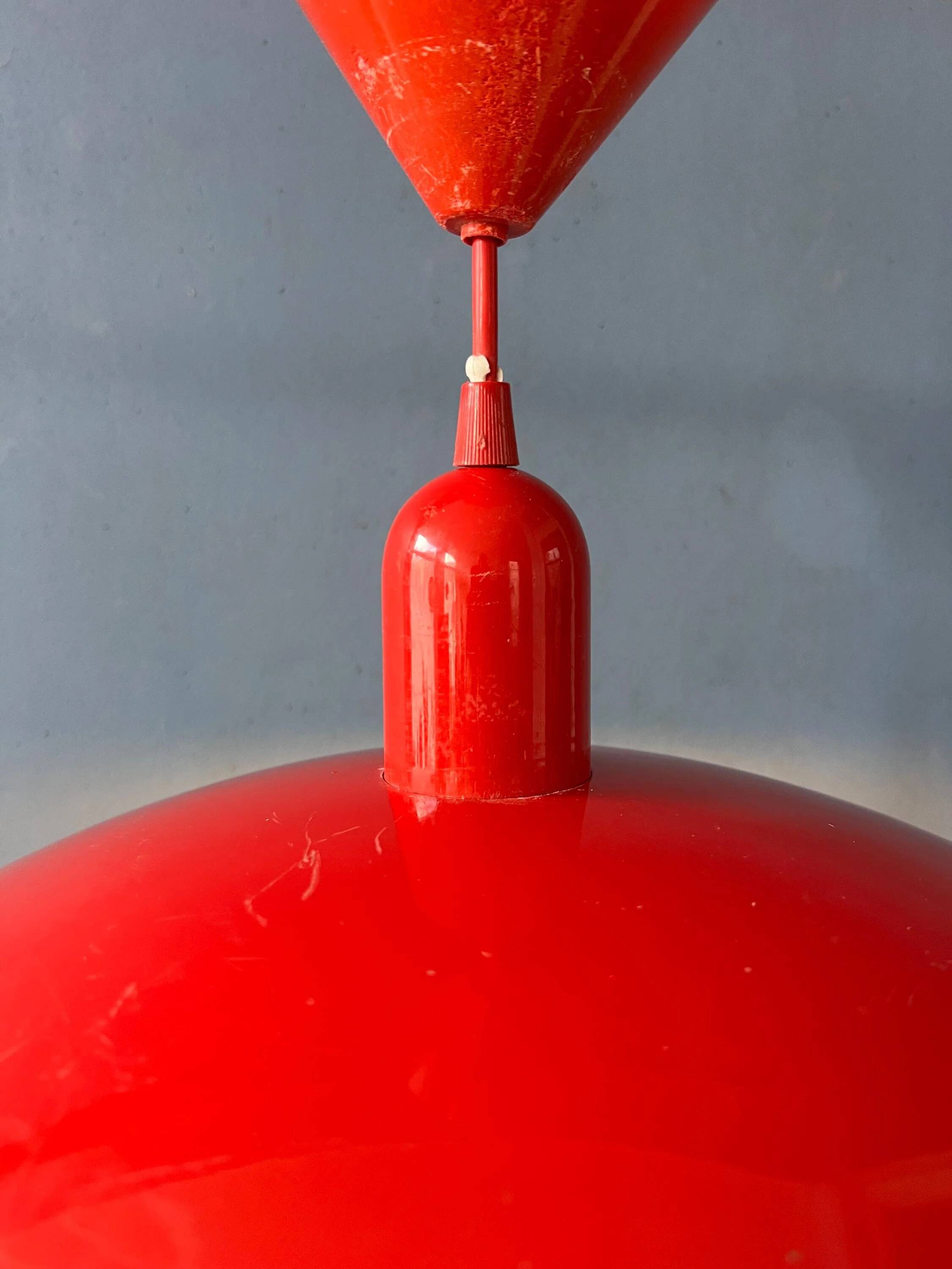 Small vintage Space Age suspension in red metal.