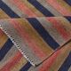 Navy Blue & Terracotta Hand Woven Turkish Striped Kilim Rug, 147x217 Cm