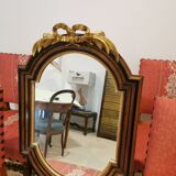 Wood and stucco mirror