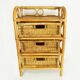 3-drawer rattan wicker storage unit. Vintage