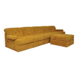 Yellow corduroy modular sofa, 1970s, set of 6