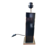 Vintage square black and brass lamp base
