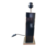 Pied de lampe vintage carré noir et laiton