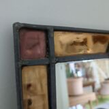 Ancien miroir vitrail antique french work