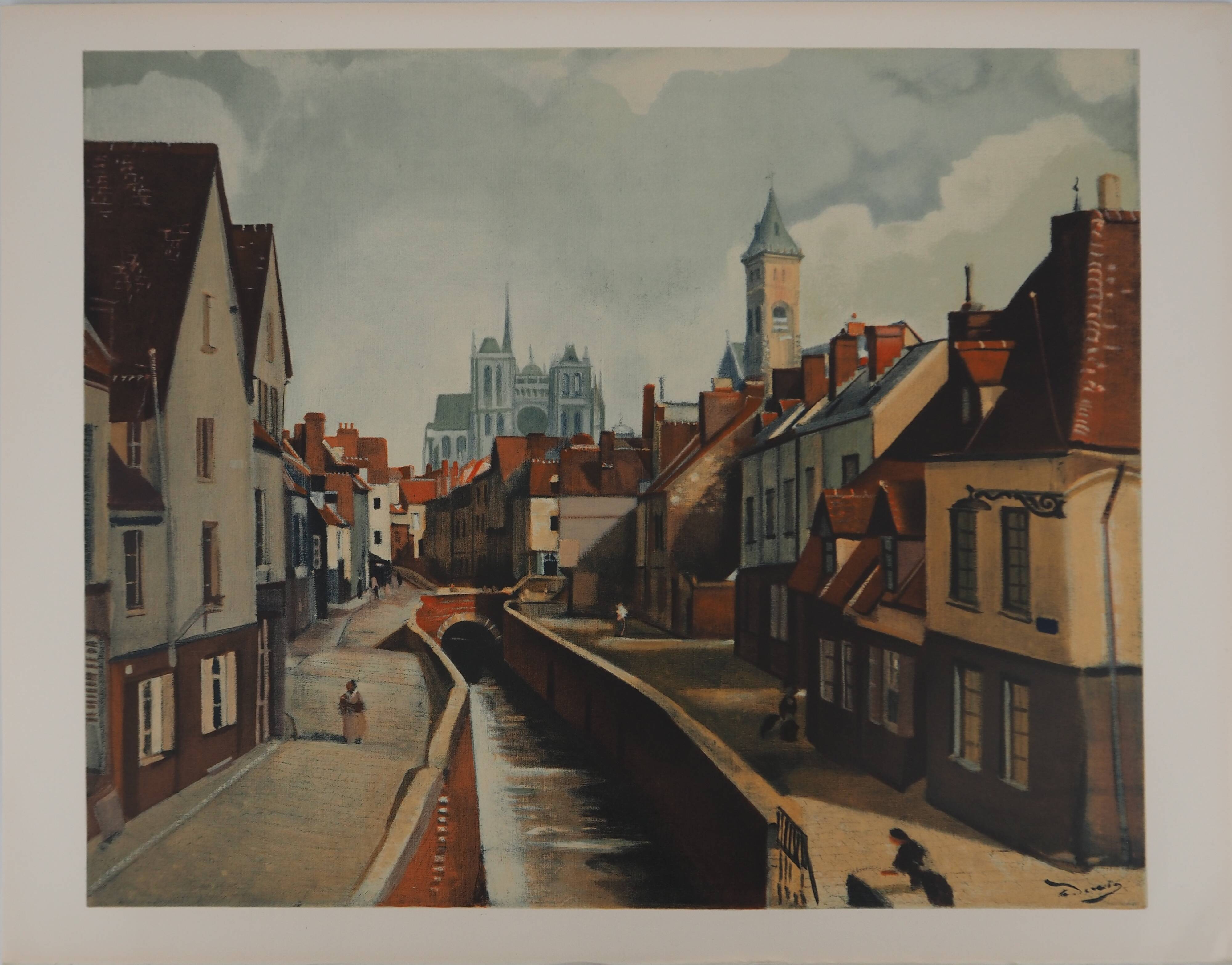 André Derain: Amiens crossed by the Somme, Signed lithograph