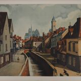 André Derain: Amiens crossed by the Somme, Signed lithograph