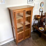 Cupboard, showcase 2 doors in dark wood