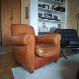 Genuine leather club armchair