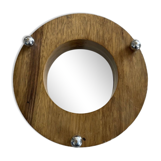 Antique Art Deco round mirror