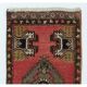Hand-knotted Small Rug. Vintage Door Mat. Turkish Wool Seat Cover. Entryway Mat. Kitchen Rug