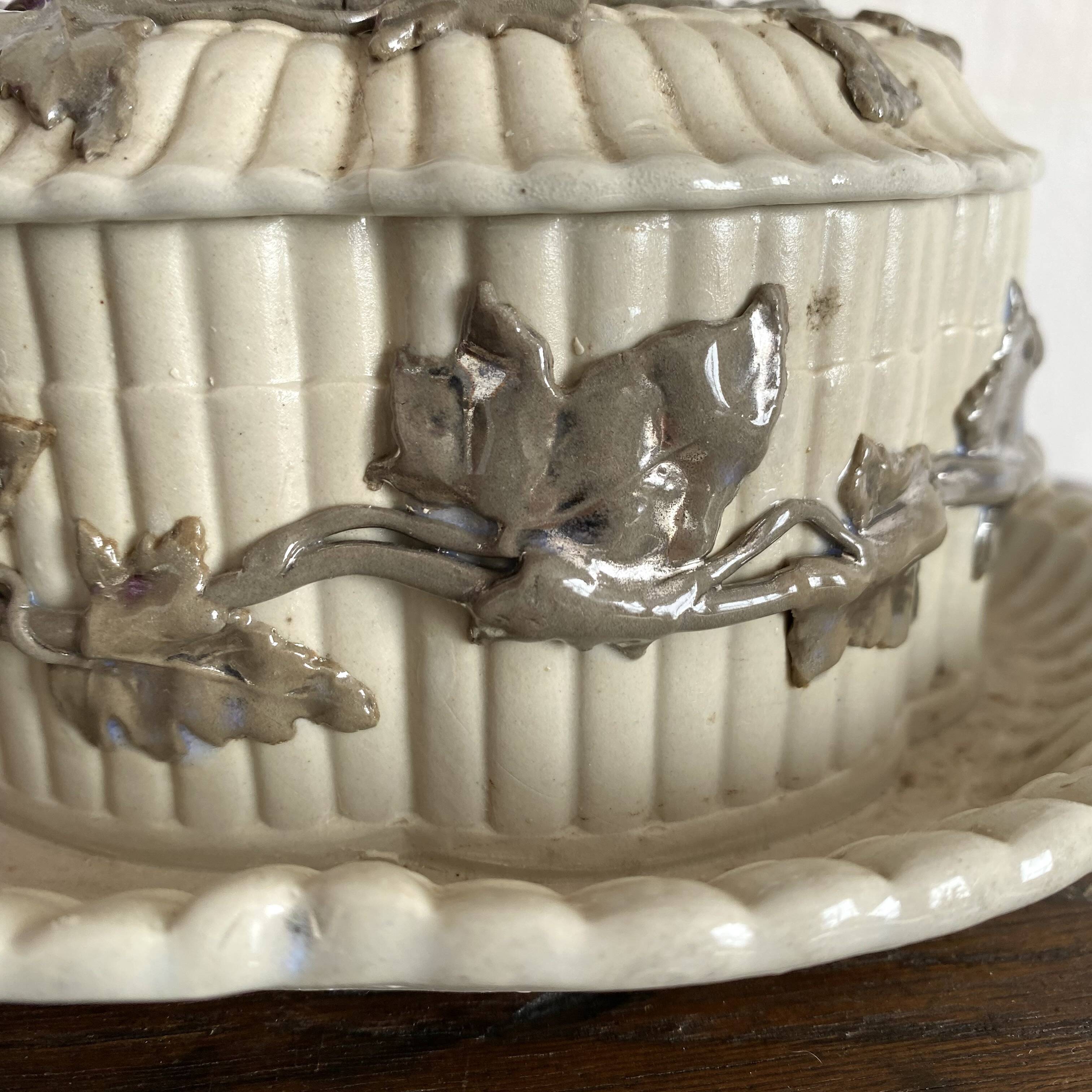 Antique Villeroy & Boch butter or sugar dish, late 19th century