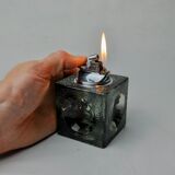 Black ice lighter by Antonio Imperatore, murano glass, Italy, 1970