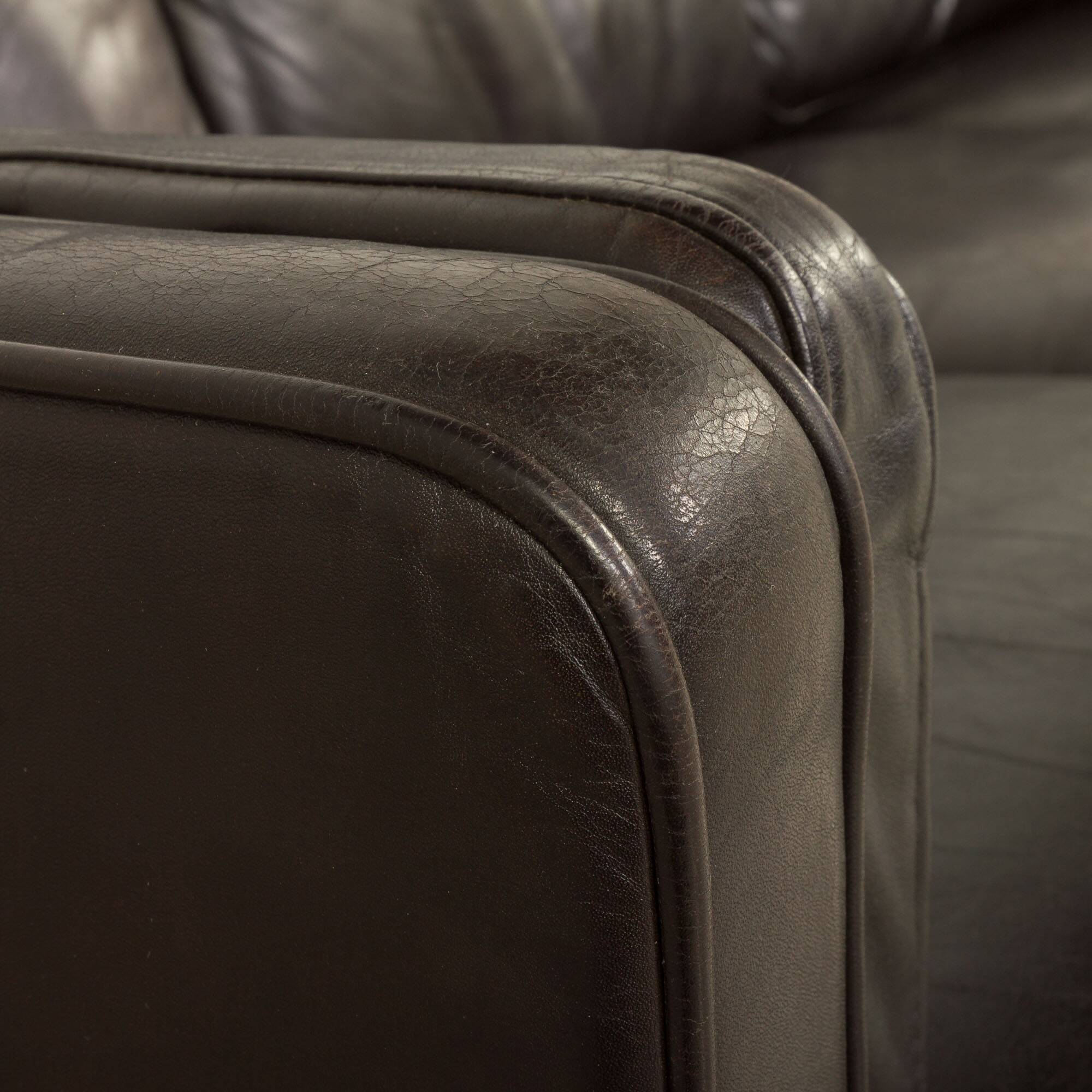Vintage black leather sofa by Mogens Hansen, Deanmark 1970s