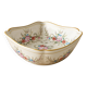 Old hollow porcelain dish with floral decoration and gold trim