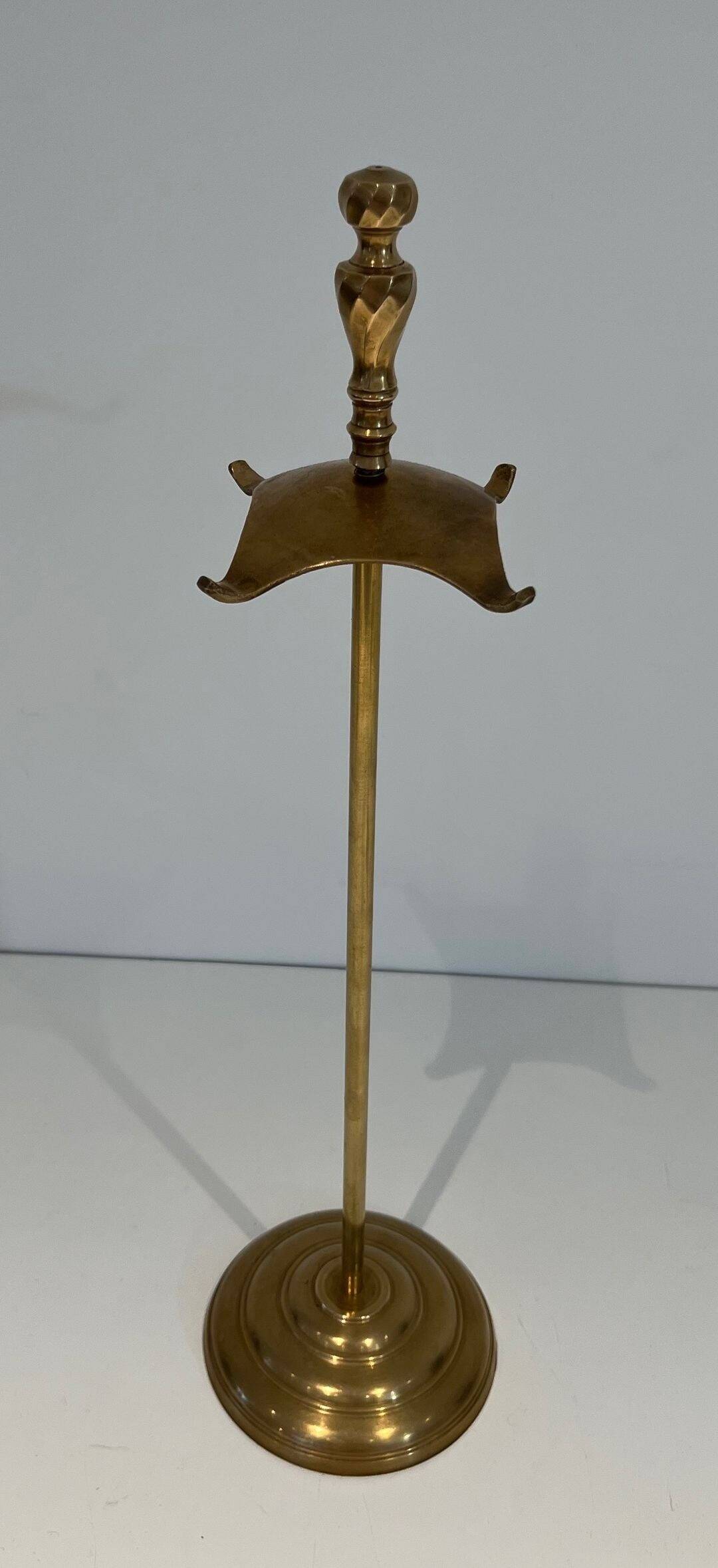 Neoclassical Brass Fire Tool Set with Arch and Ornate Balls.