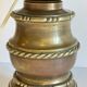 Chic brass lamp and vintage fabric