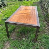 Large industrial table in wood and metal