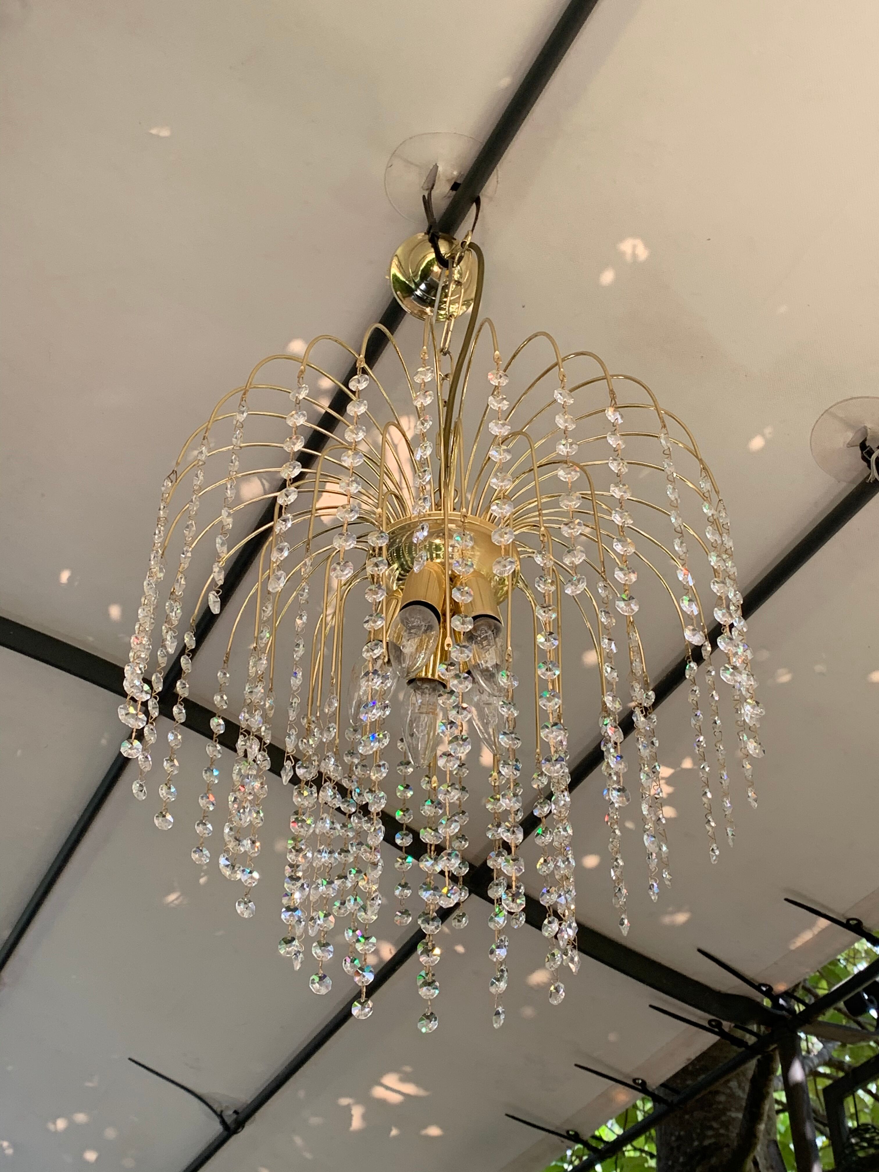 Crystal spider chandelier 1970