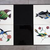 1960s metal and ceramic magazine and record rack