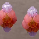 Multicolored Glass Shell  Sconces Set of 2
