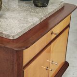 Vintage teak and marble bedside table 1960