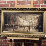 Oil on canvas of a square