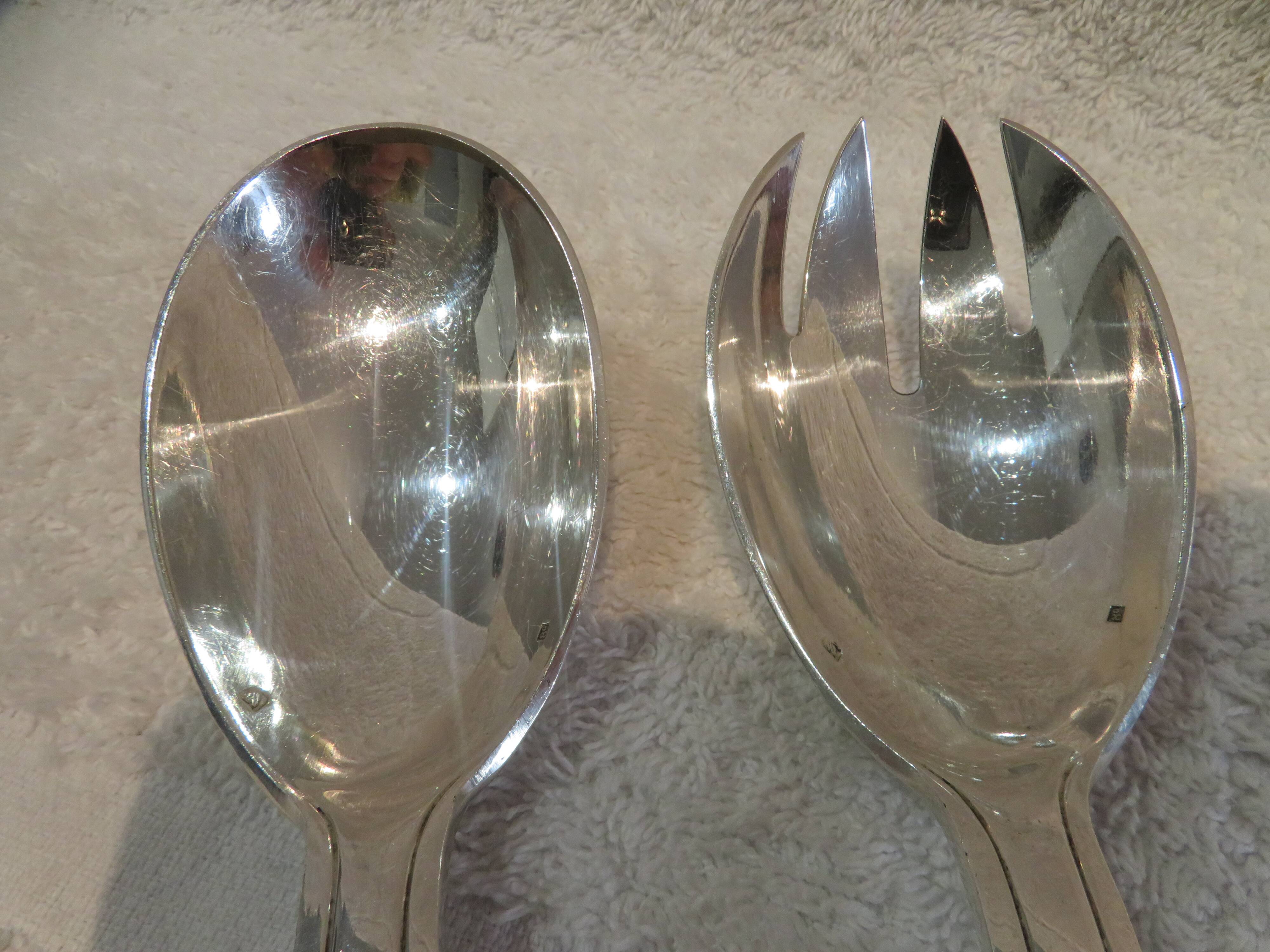 2-piece silver-plated salad set, Monaco Grand Prix model, 24.6cm