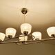 Large Vintage Glass Brass Pendant Light