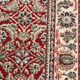 Long Persian rug in burgundy red wool with flowers, handmade 205x70