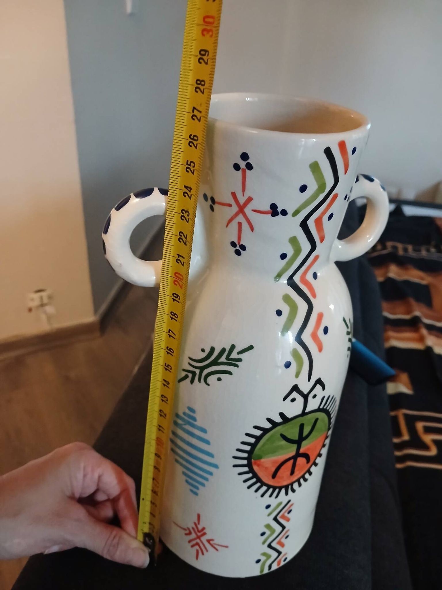 Berber Art Vase in Ceramic (30 cm) - Unique New Piece by a Ma