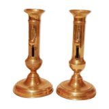 Pair of brass candle holders