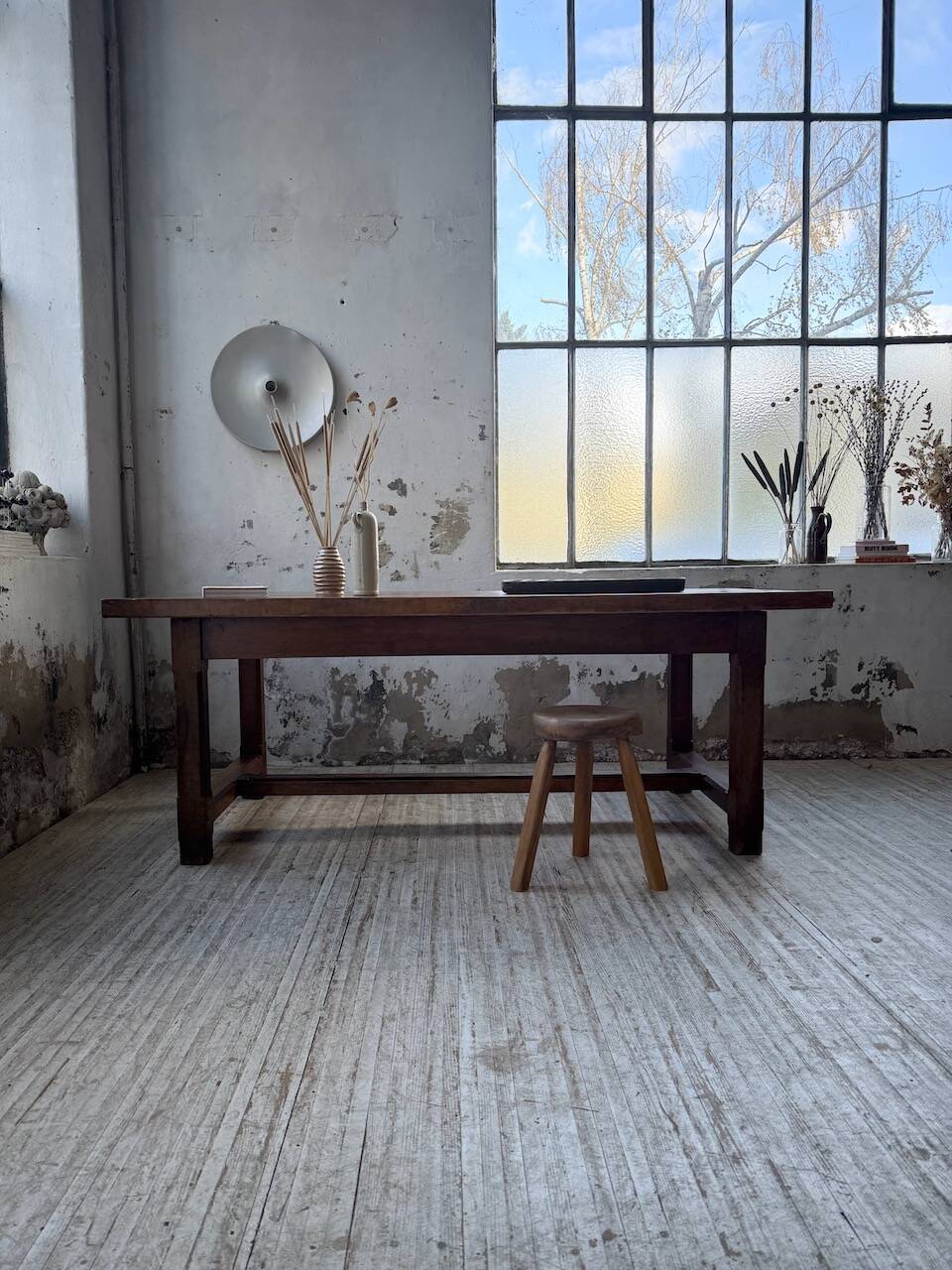 Rustic farmhouse table, solid oak, 2m