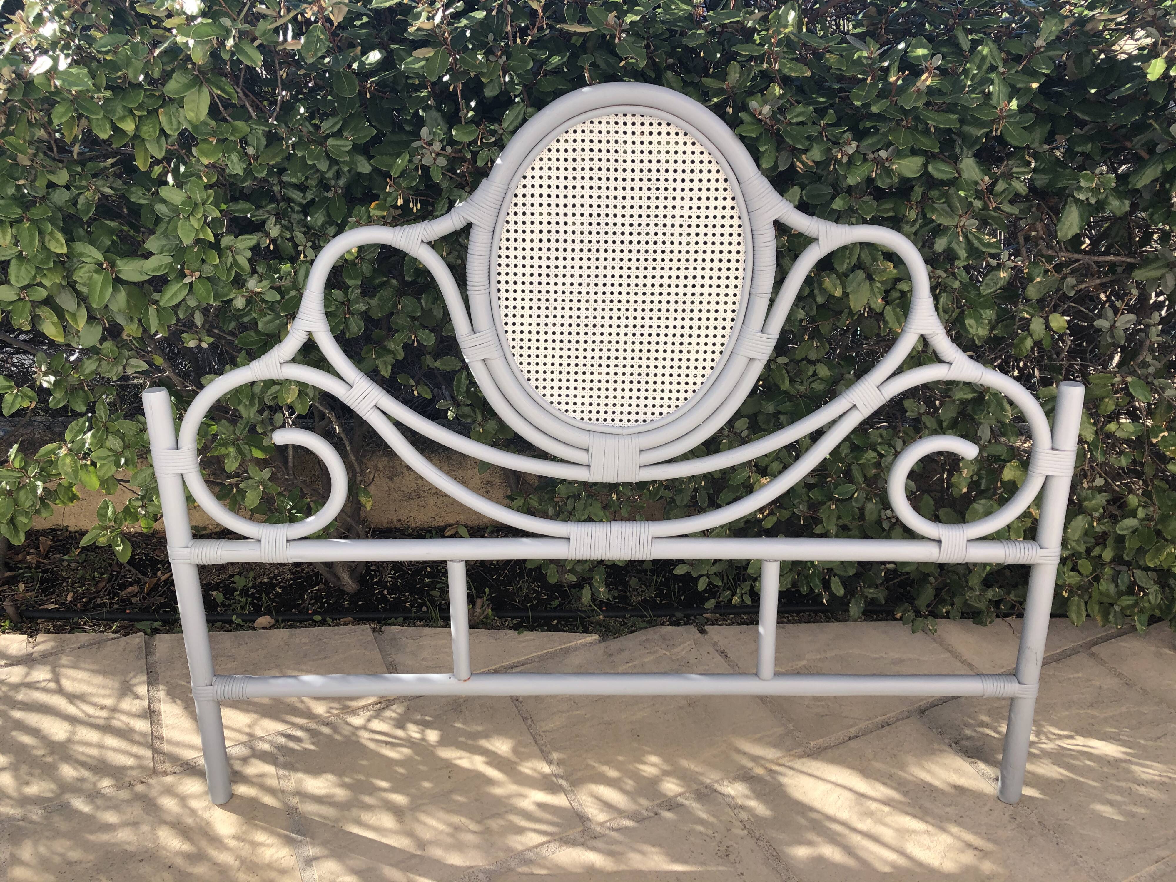 Rattan and caning headboard