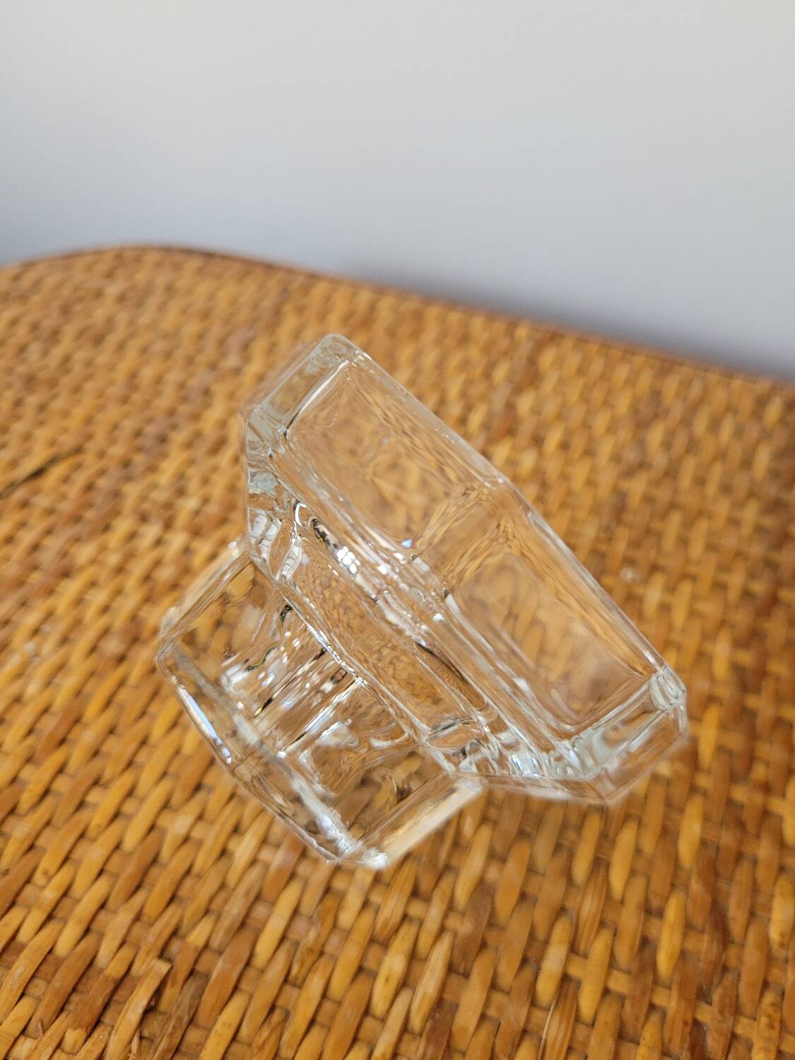 Hexagonal glass candle holder