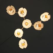 Three-Arm Blown Glass and Metal Chandelier Produced by Mazzega,