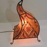 Moroccan henna lamp in leather /oriental lamp/Marrakech/45 cm /Vintage