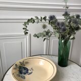 Round dish hollow blue flowers Saint-Amand years 30-40