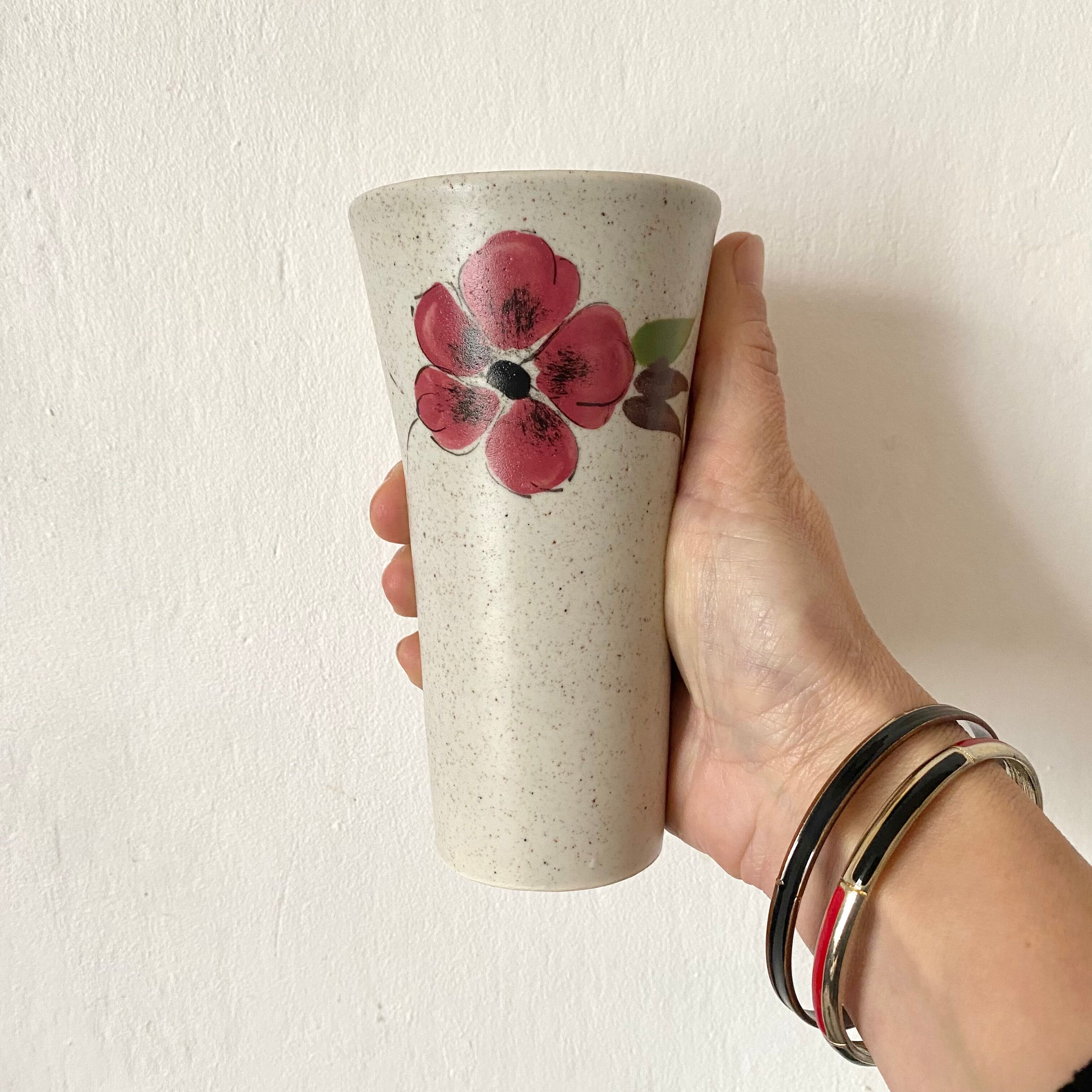 Glasses in vintage floral stoneware