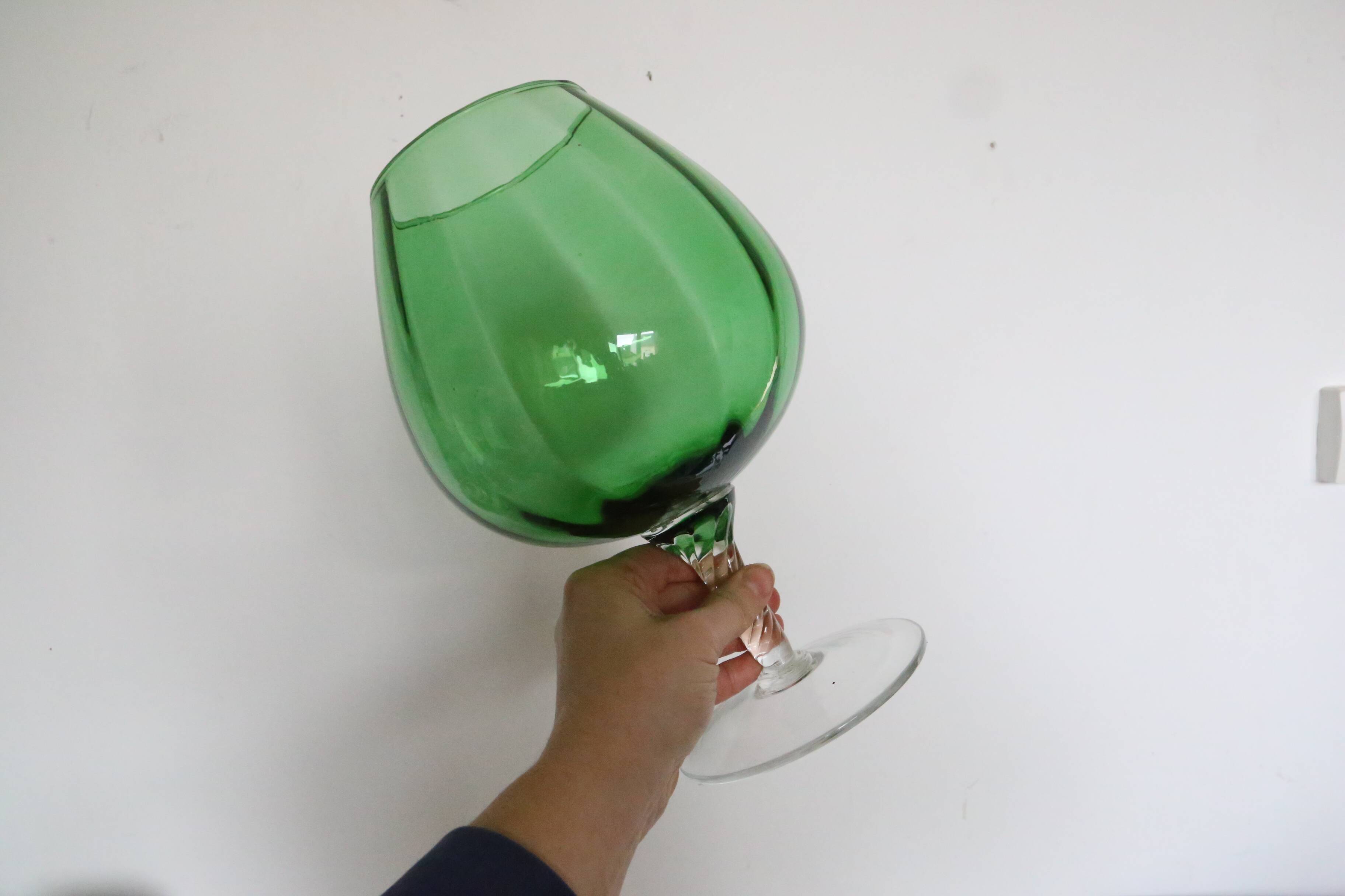 Vase en verre Empoli, vintage
