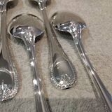 4 silver-plated metal soup spoons by Christofle Malmaison