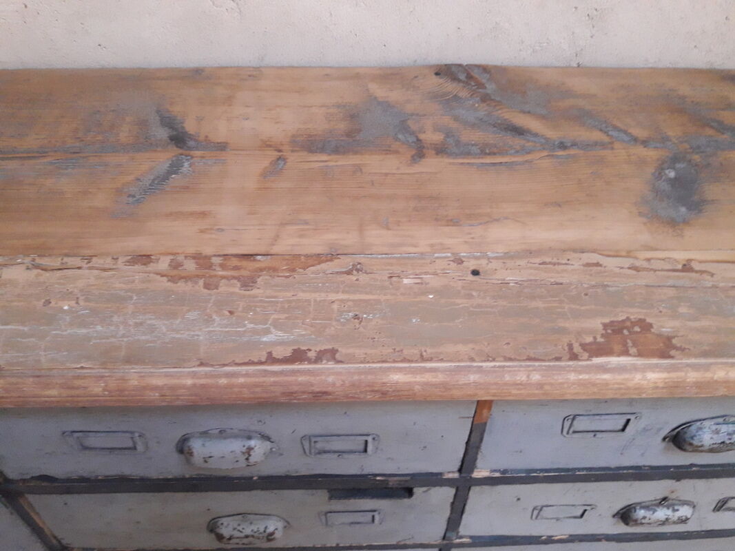 Industrial sideboard with 16 drawers