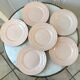 Lot de 6 assiettes à dessert rose poudré Céranord Saint-Amand années 30-40