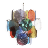 Lustre 4 feux vintage en verre de Murano multicolore, Italie