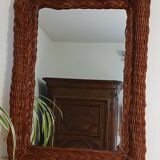 Vintage wicker mirror