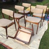 Six chaises palissandre nordic
