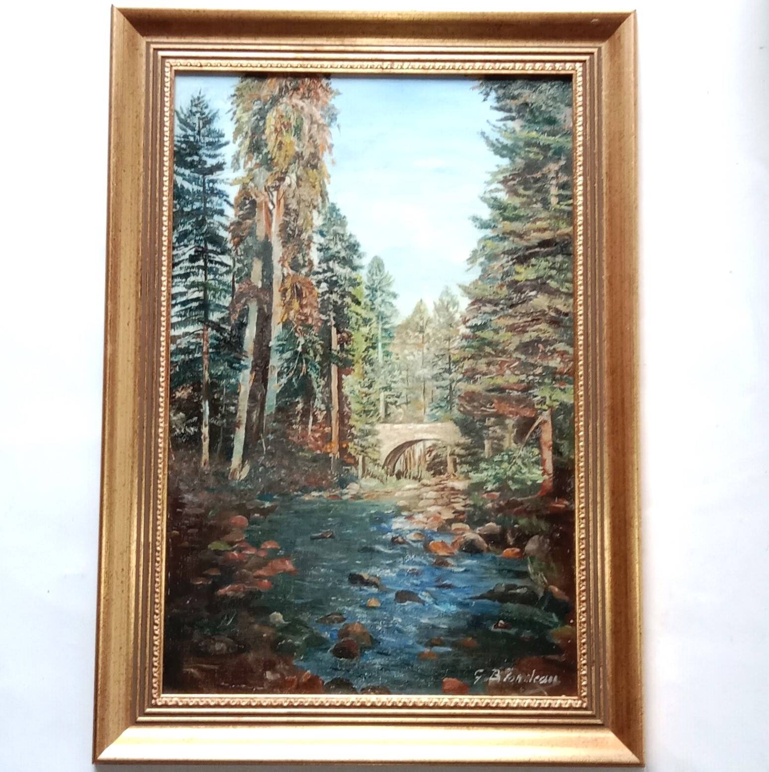 Landscape in the Forest, Painting by Gaston Blondeau (1886-1979)