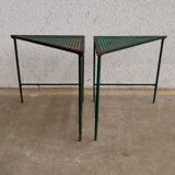 Triangular coffee table in perforated metal Mathieu Mategot