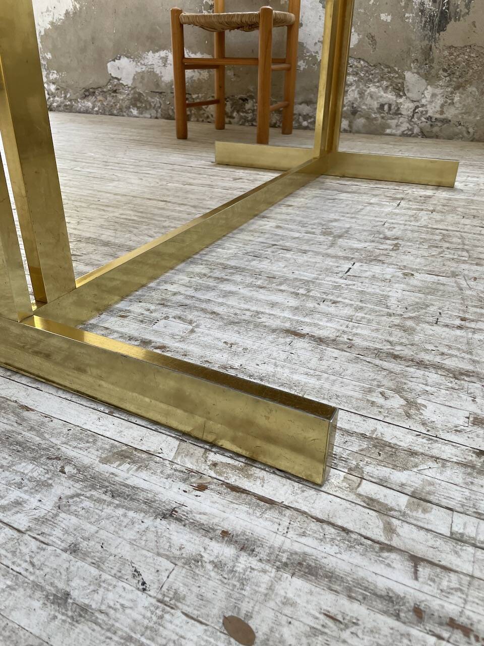 Brass table 1970 Italian lacquer